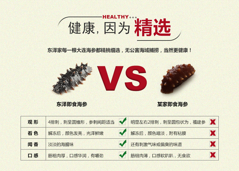 大连东泽即食海参高品质野生辽参刺参包装礼盒包邮特价500g